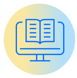 Publication read on computer screen icon